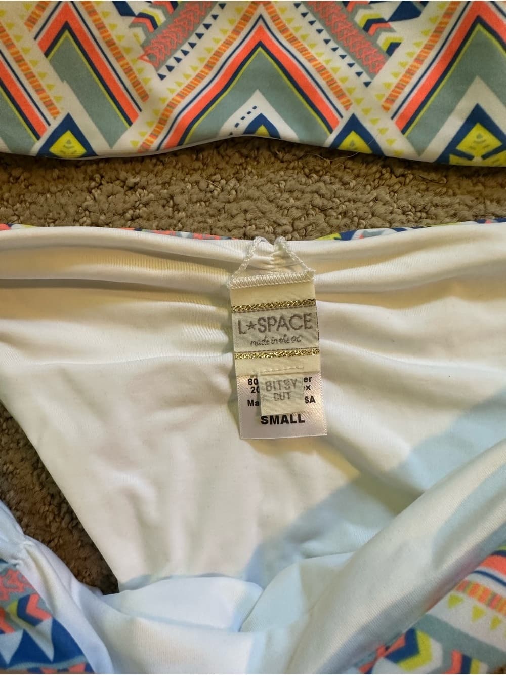 NWOT L*Space Antigua Aztec bikini set small - Thumbnail 2