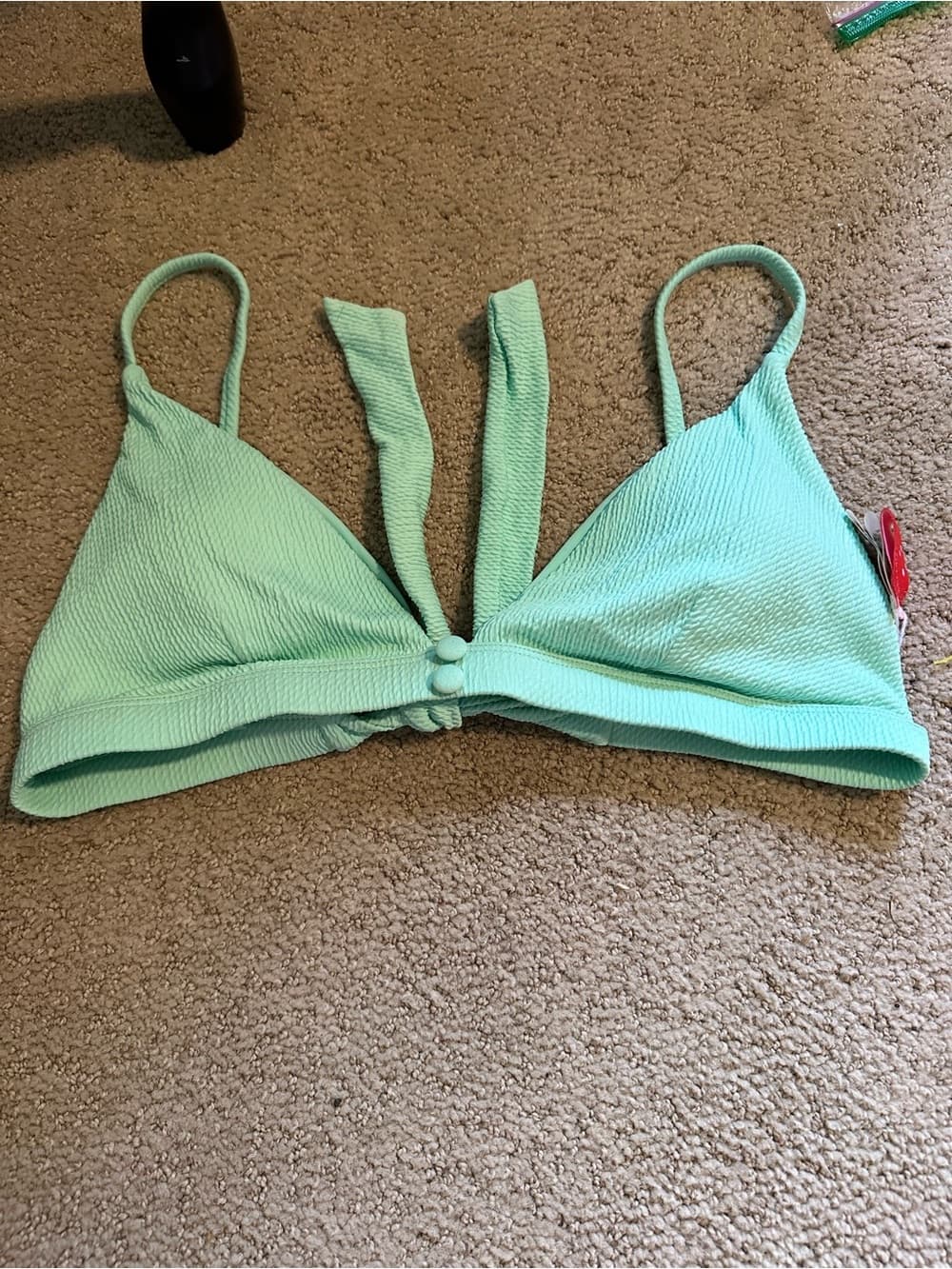 Red Carter bikini top sea foam large