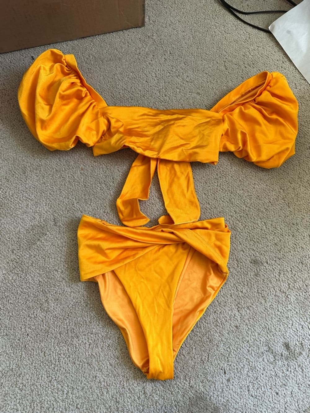 Agua Bendita Calista puff sleeve bikini set yellow - Thumbnail 2