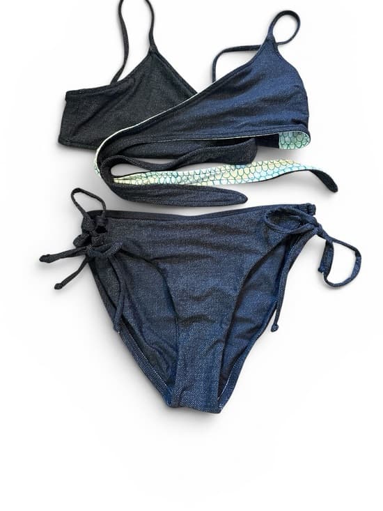 NWOT L*Space Chloe bikini set faux denim small - Thumbnail 5