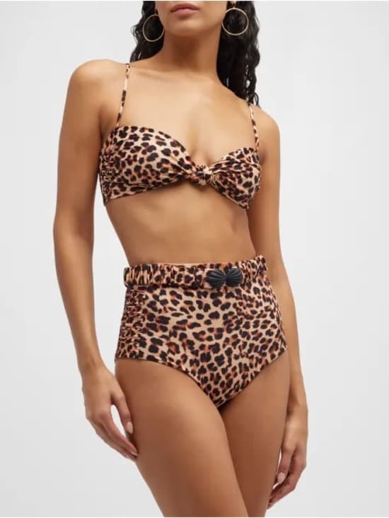 Johanna Ortiz Mirame Uganda high waist leopard bikini set - Thumbnail 6