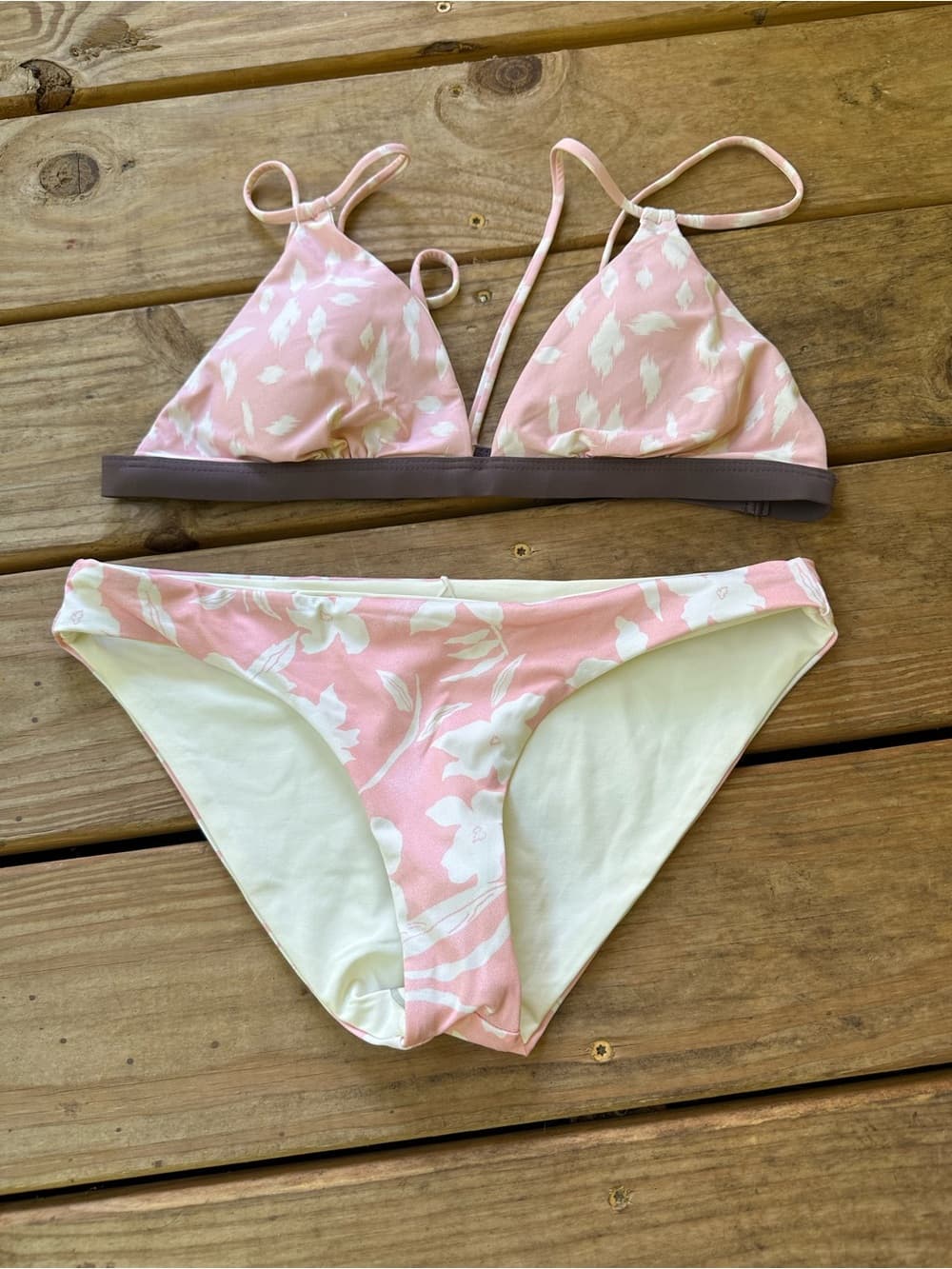 NWOT L*Space bikini set pink floral large