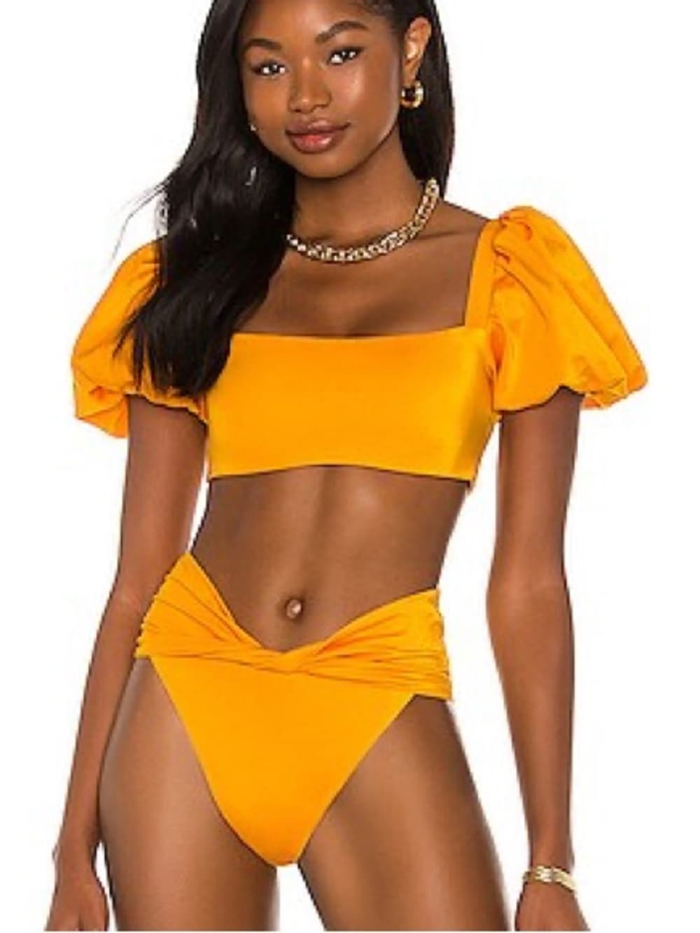 Agua Bendita Calista puff sleeve bikini set yellow - Thumbnail 8