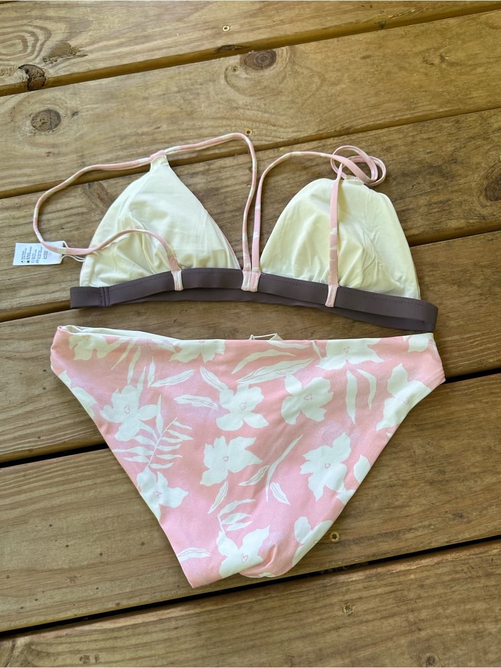 NWOT L*Space bikini set pink floral large - Thumbnail 3