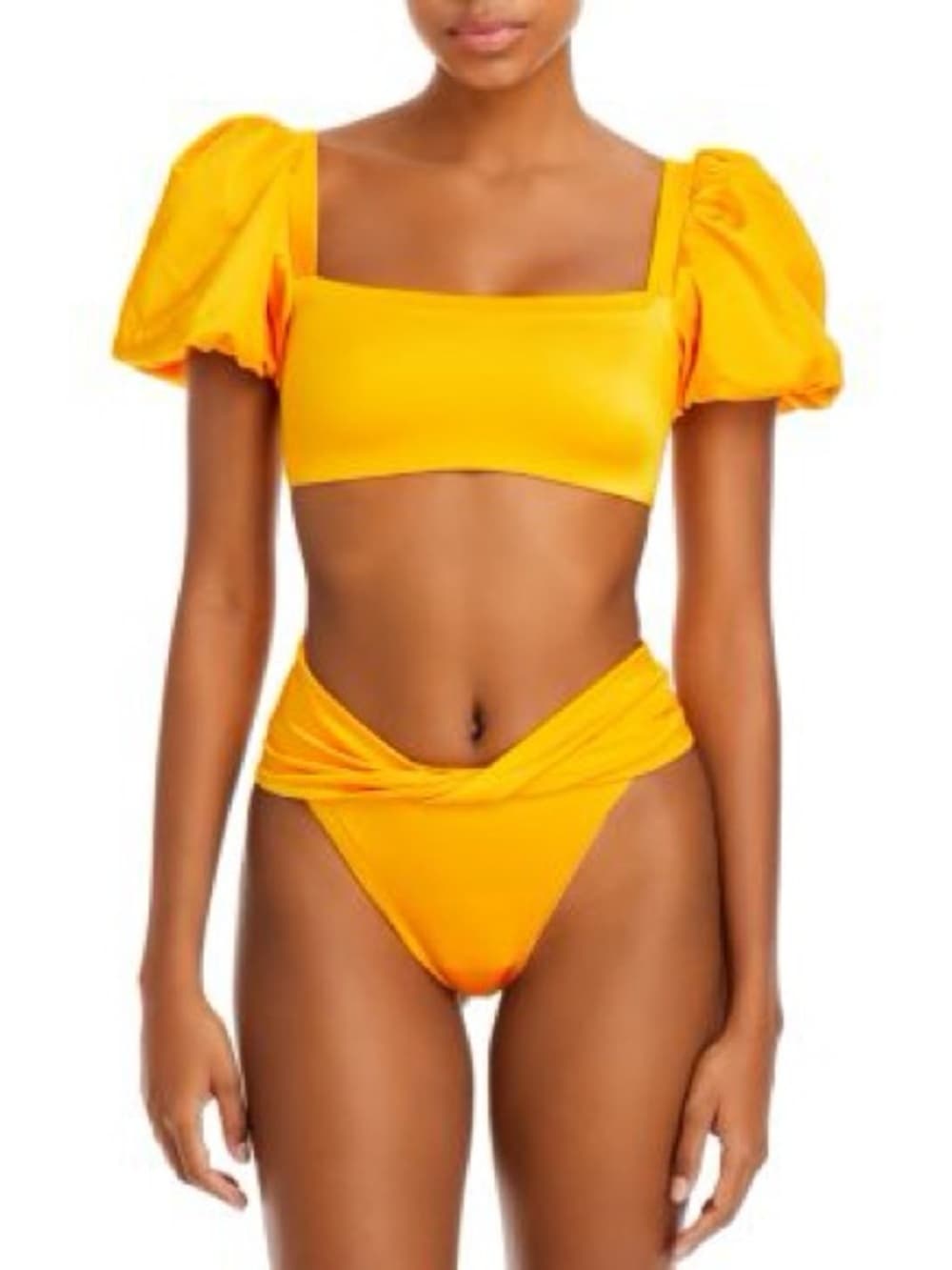 Agua Bendita Calista puff sleeve bikini set yellow