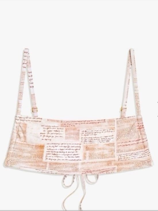 WeWoreWhat Leigh handwriting print bikini top xs - Thumbnail 6