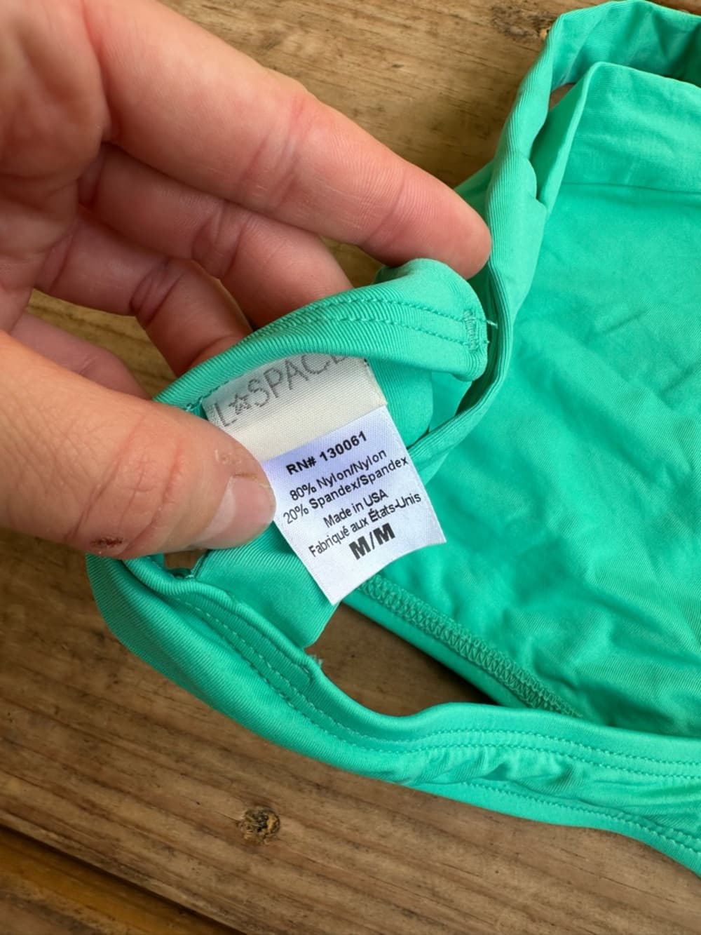 NWOT L*Space Serina high neck bikini top green - Thumbnail 3