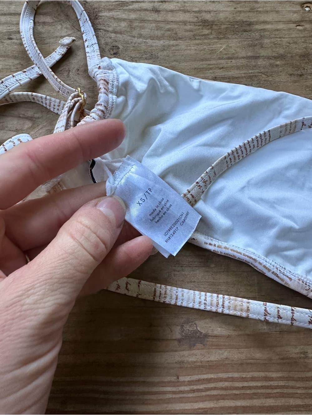 WeWoreWhat Leigh handwriting print bikini top xs - Thumbnail 3