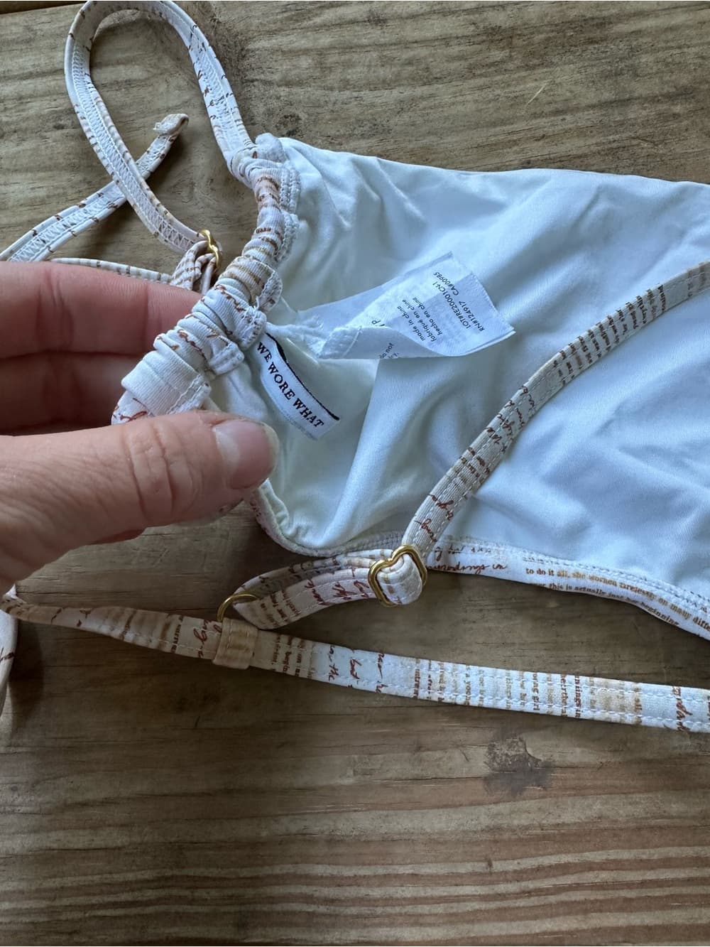 WeWoreWhat Leigh handwriting print bikini top xs - Thumbnail 4