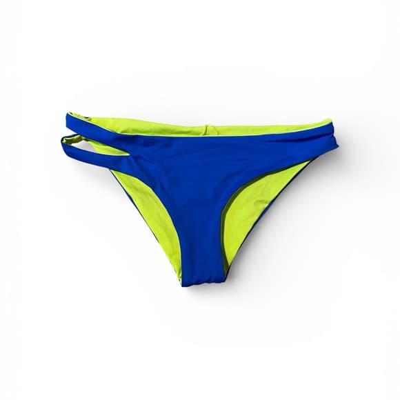 NWOT L*Space reversible bikini royal blue lime green - Thumbnail 4