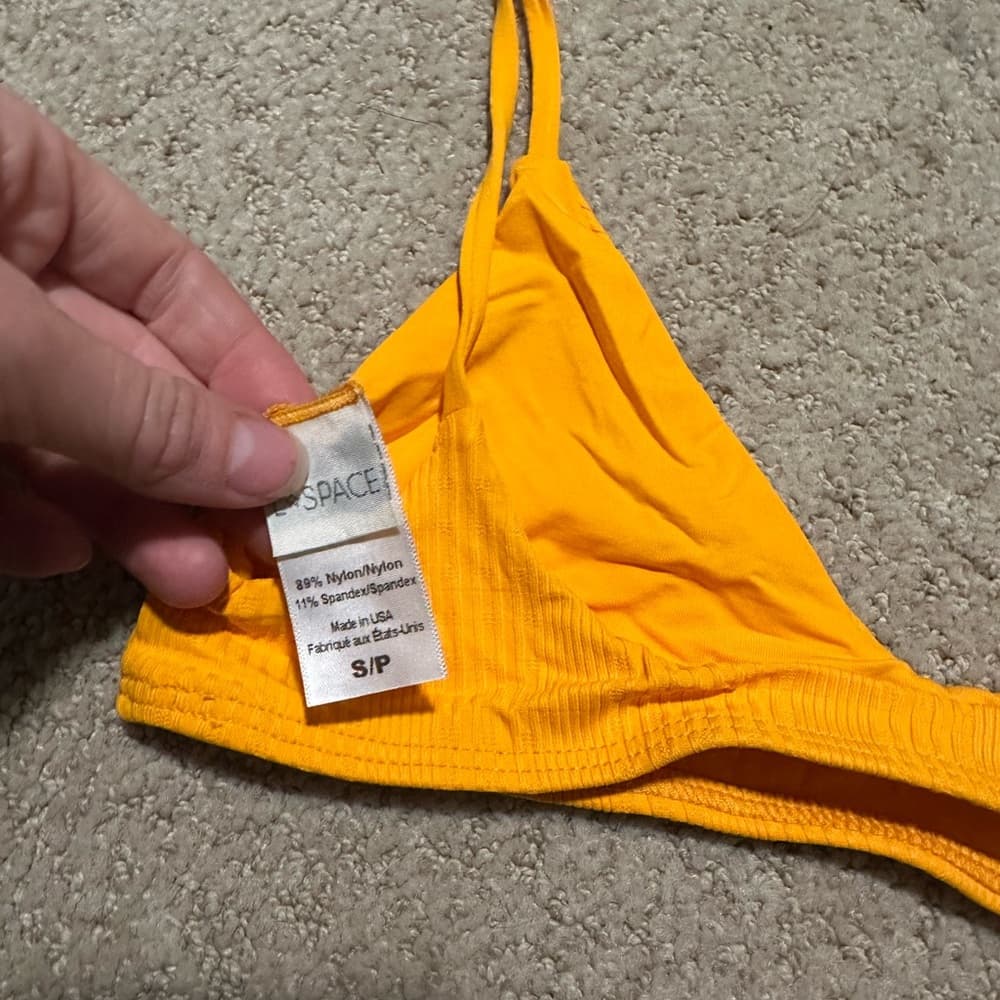 NWOT L*Space Daisy ribbed bikini top goldenrod - Thumbnail 3