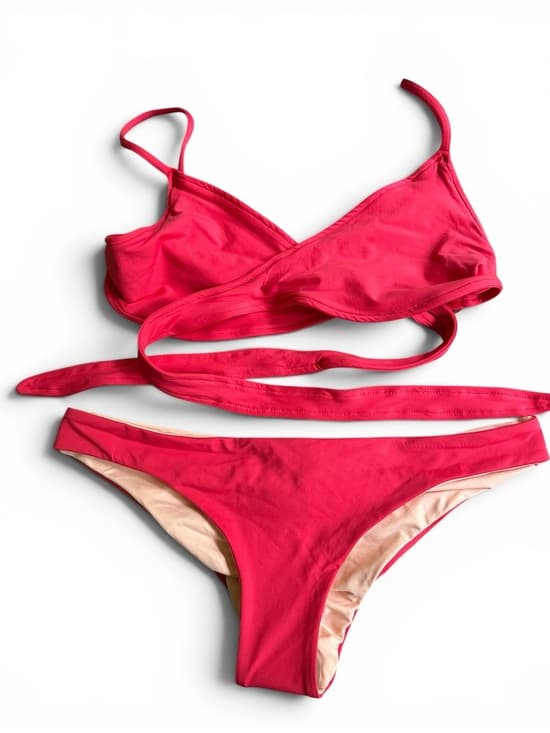 NWOT L*Space Chloe bikini set green pink extra small - Thumbnail 6