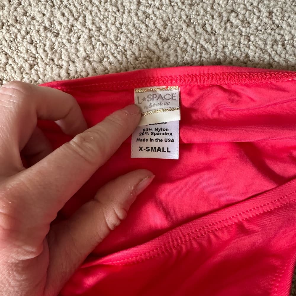 NWOT L*Space strappy bikini bottoms pink - Thumbnail 2
