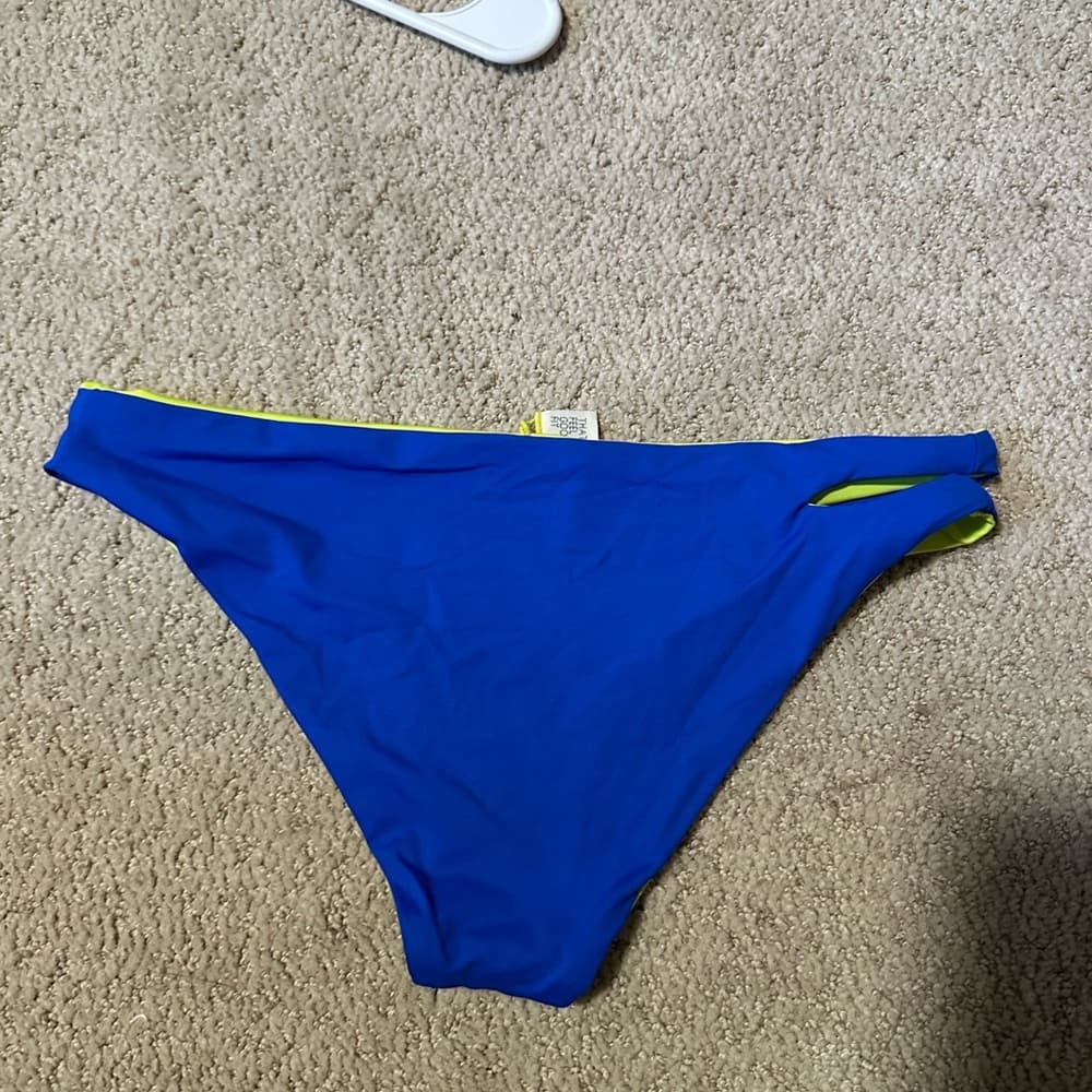 NWOT L*Space reversible bikini royal blue lime green - Thumbnail 2