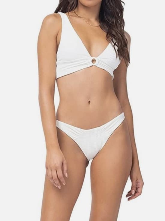NWOT L*Space Fisher ribbed bikini set white - Thumbnail 6