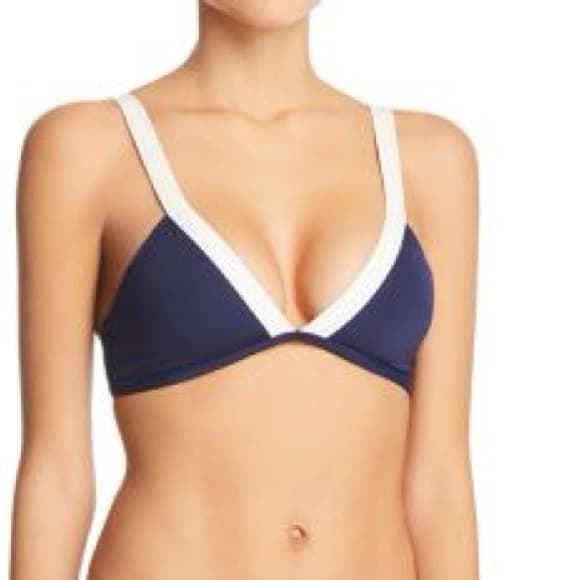 NWOT L*Space Farrah bikini top navy cream - Thumbnail 5