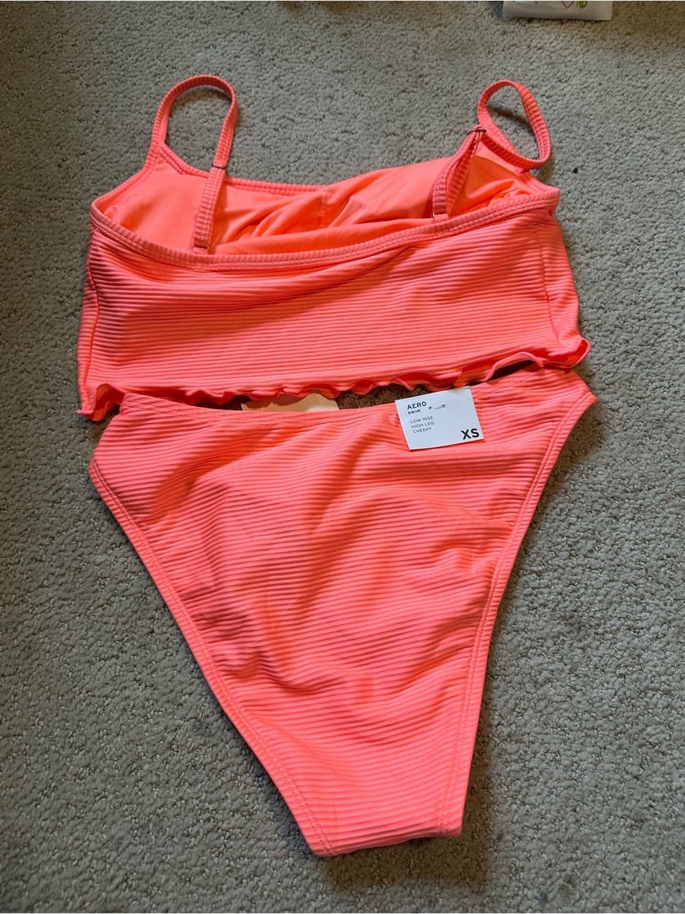 NWT Aeropostale ribbed bikini set coral - Thumbnail 3