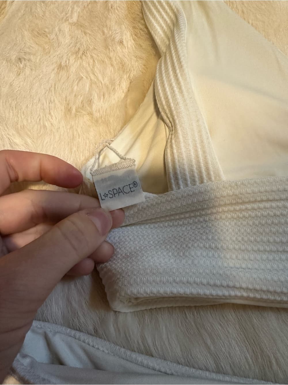 NWOT L*Space Fisher ribbed bikini set white - Thumbnail 4