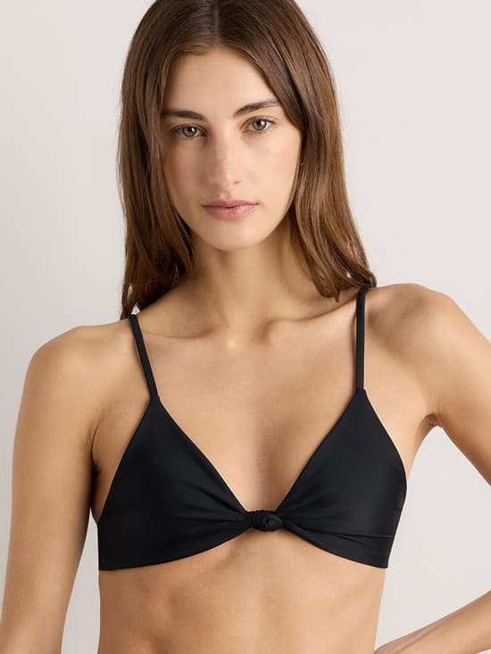 NWT Quince Italian knotted bikini top black - Thumbnail 5