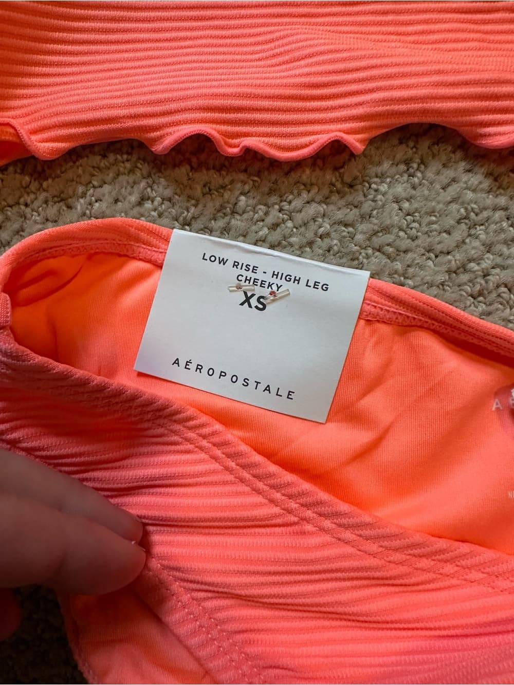 NWT Aeropostale ribbed bikini set coral - Thumbnail 2