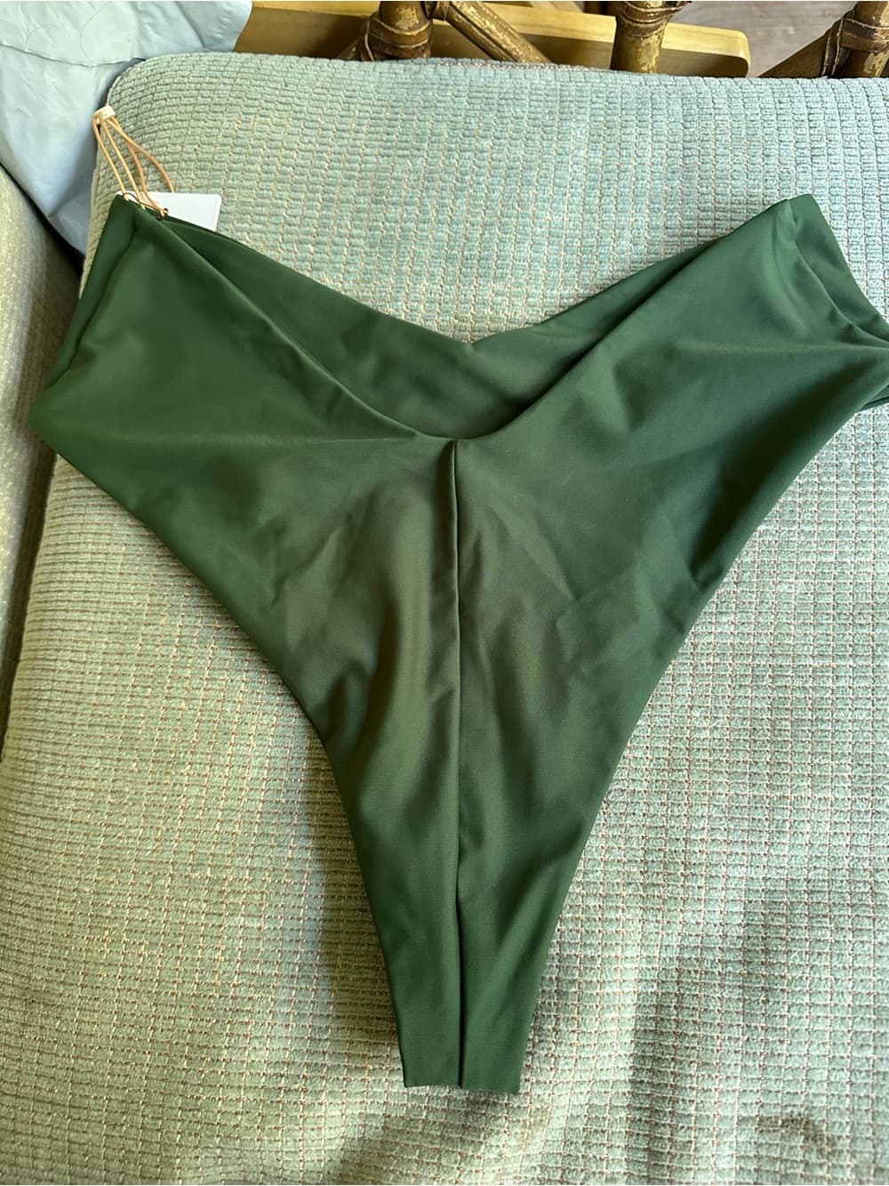 NWT Quince Italian high leg bikini bottoms palm - Thumbnail 3
