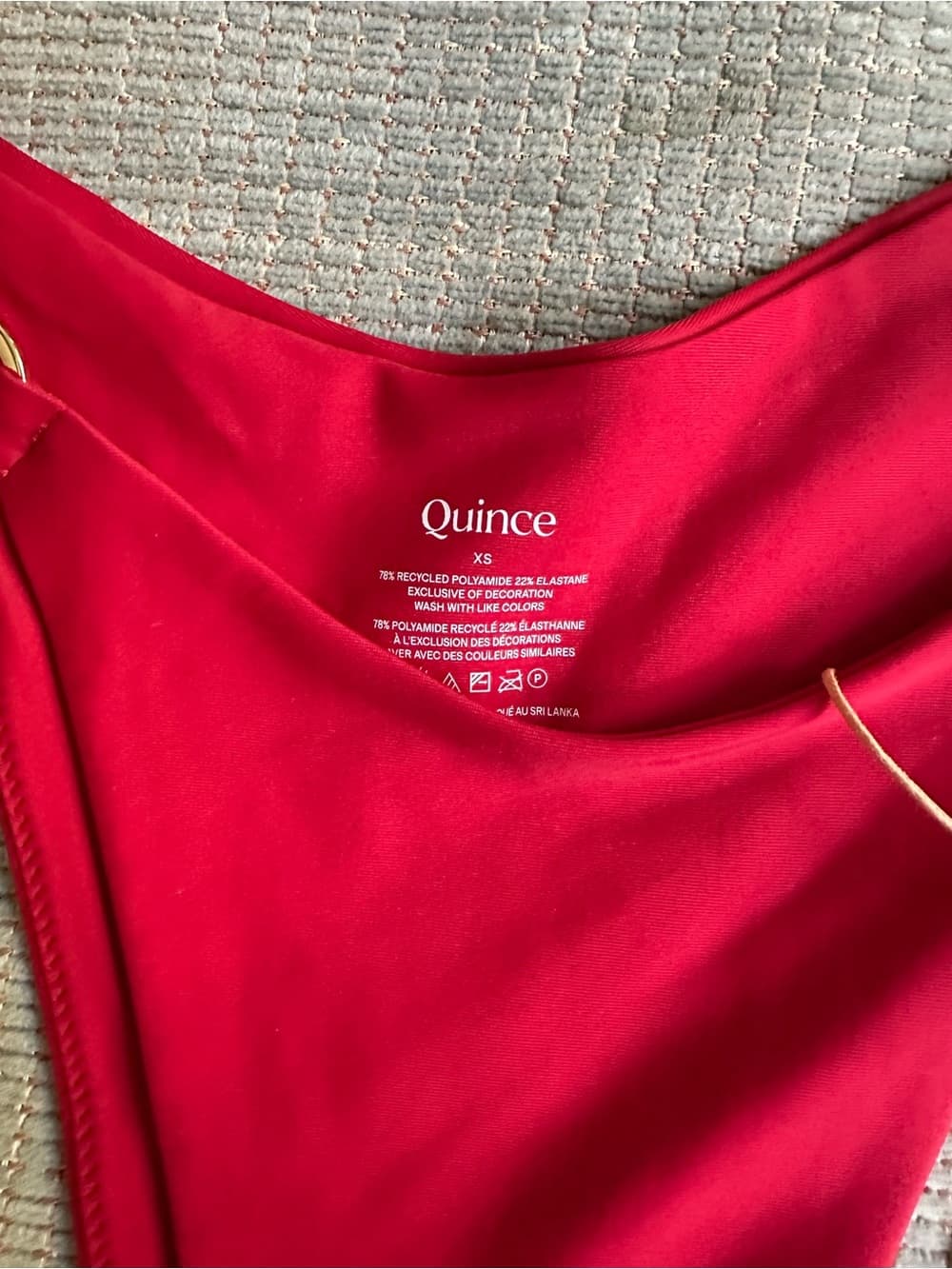 NWT Quince High Leg Ring bikini bottoms cherry - Thumbnail 2
