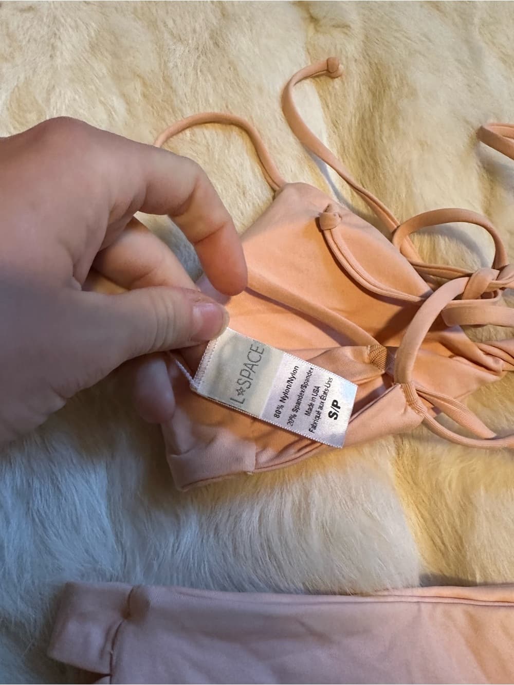 NWOT L*Space Breakers bikini set peach small - Thumbnail 4