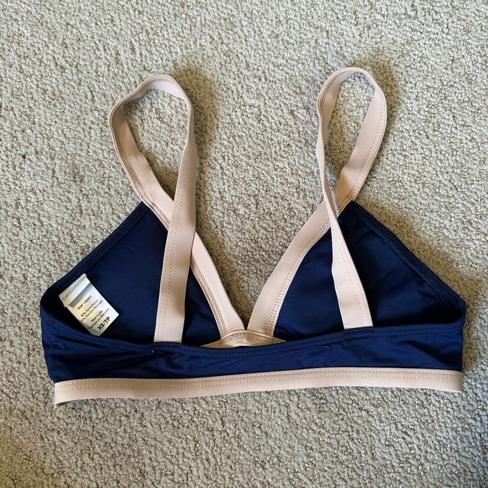 NWOT L*Space Farrah bikini top navy cream - Thumbnail 2