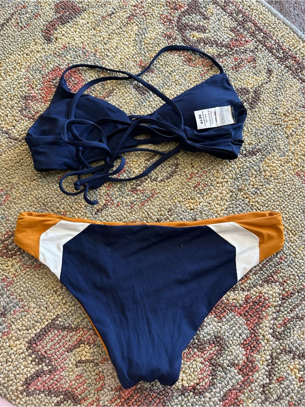 NWOT L*Space Mia bikini set navy extra small - Thumbnail 2