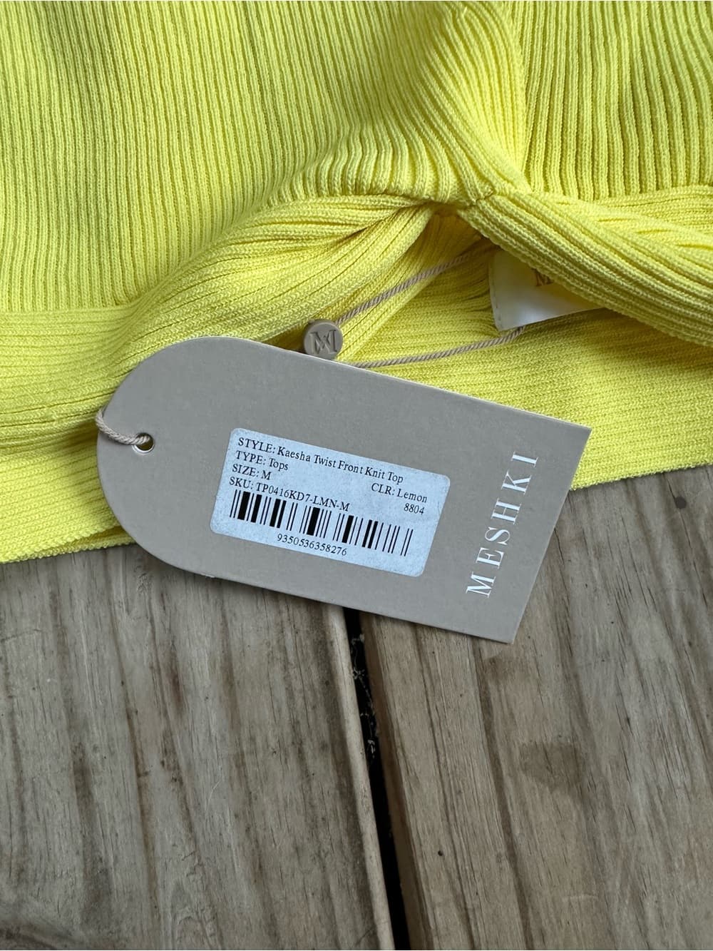 NWT Meshki Kaesha crop top yellow medium - Thumbnail 2
