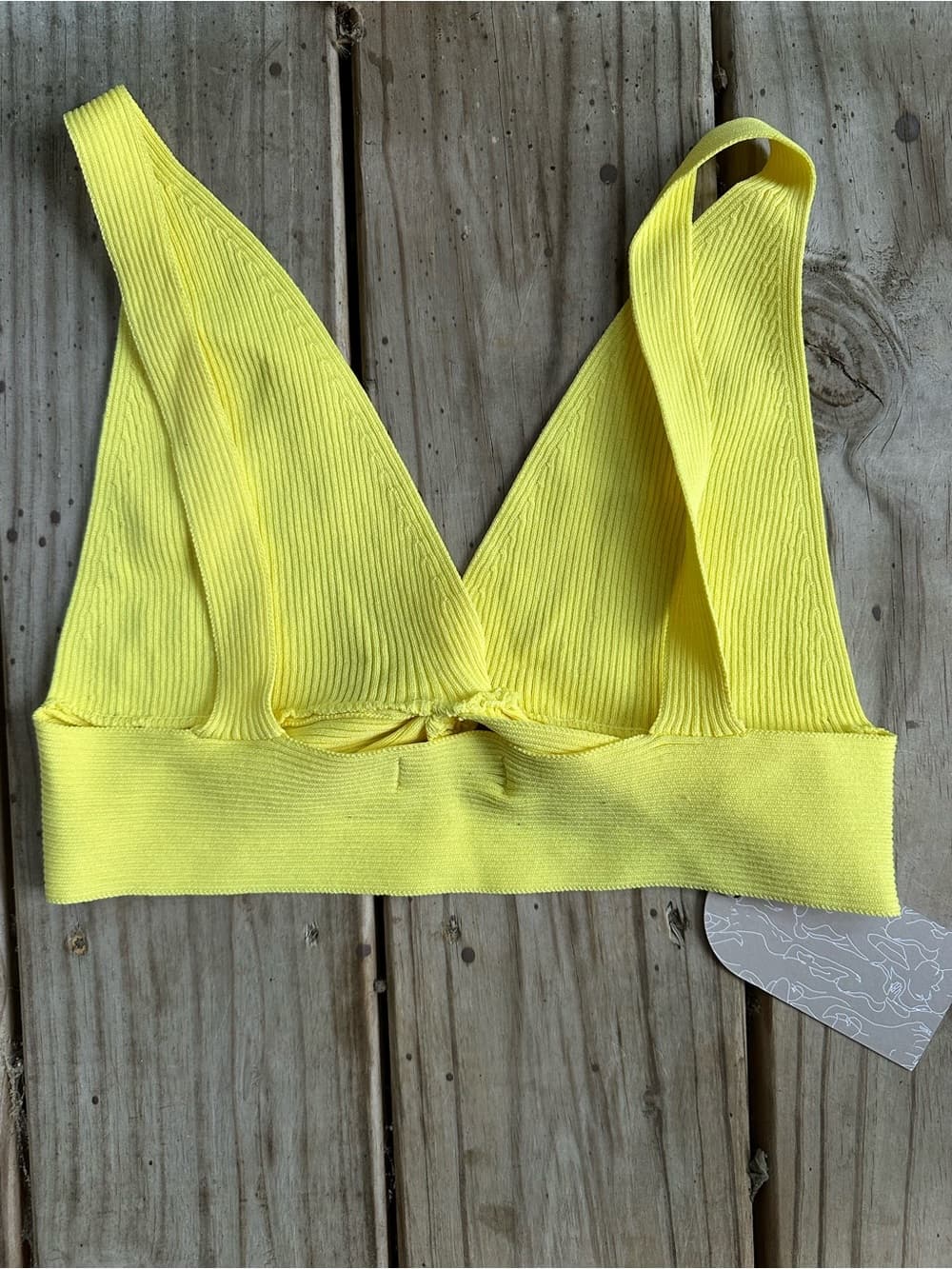 NWT Meshki Kaesha crop top yellow medium - Thumbnail 4