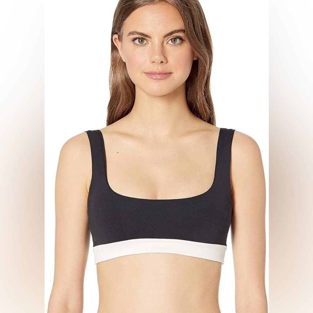 NWOT L*Space Miller colorblock bikini top black cream - Thumbnail 4