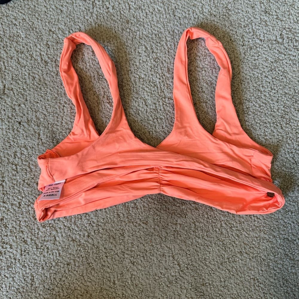 NWOT l*Space criss cross back bikini top electric coral - Thumbnail 2