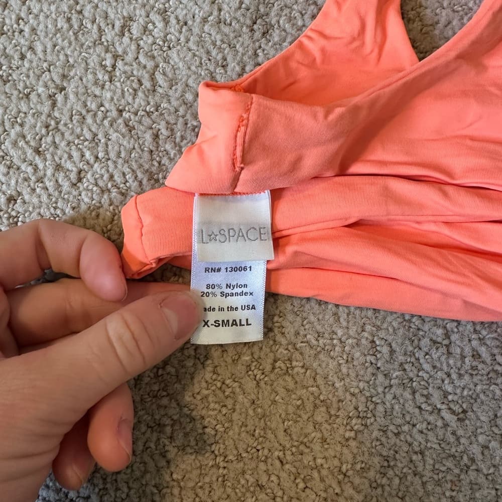 NWOT l*Space criss cross back bikini top electric coral - Thumbnail 3