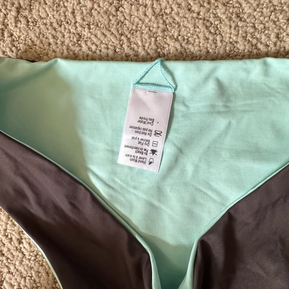 NWOT L*Space reversible bikini bottoms charcoal seafoam - Thumbnail 3