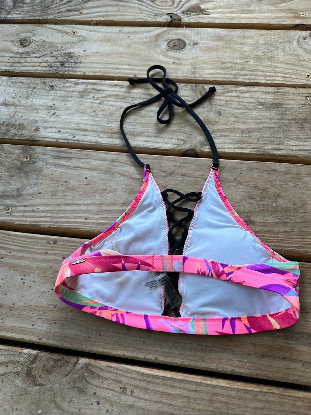 PINK Victoria’s Secret caged bikini top pink floral - Thumbnail 4