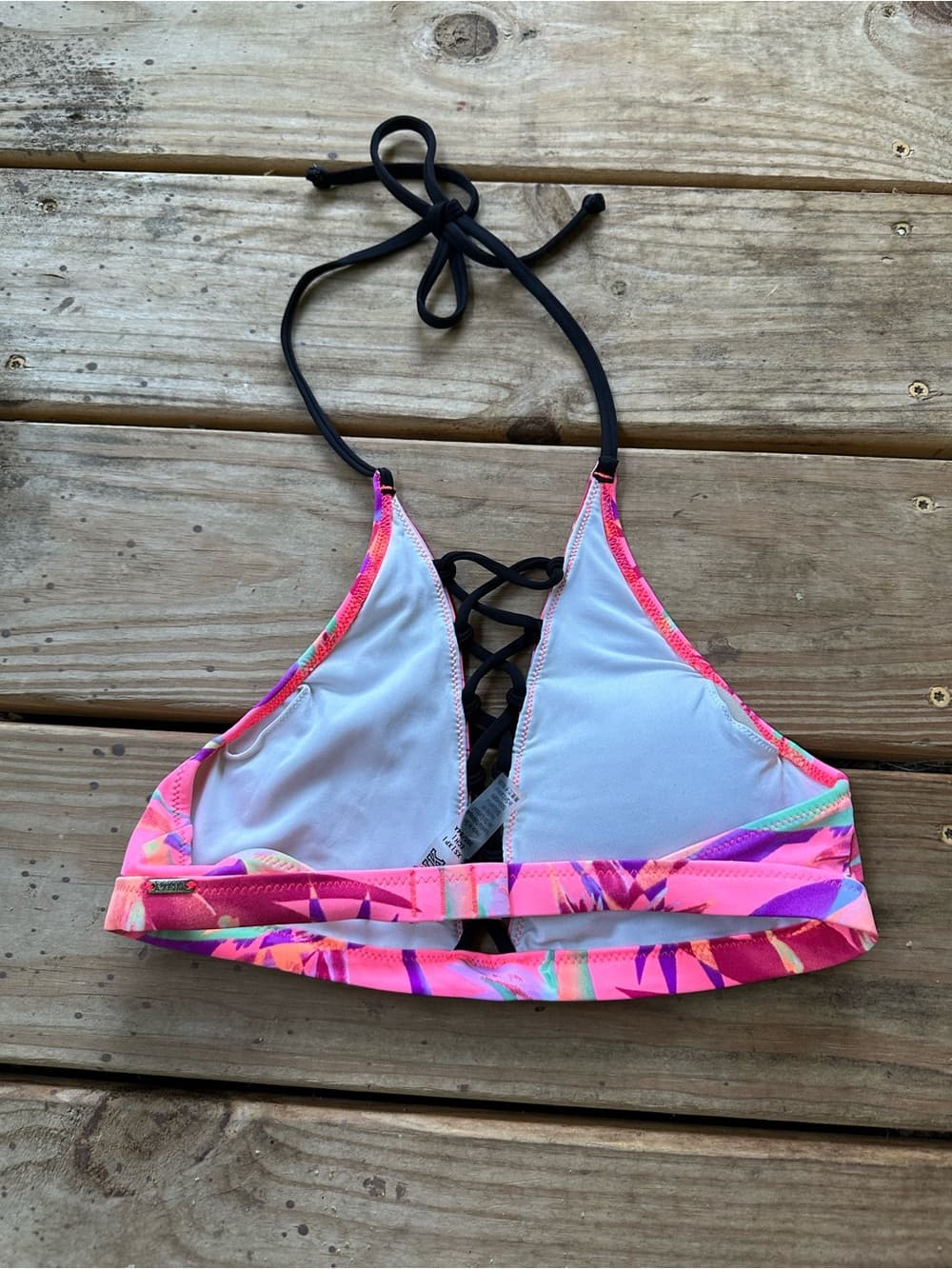 PINK Victoria’s Secret caged bikini top pink floral - Thumbnail 2