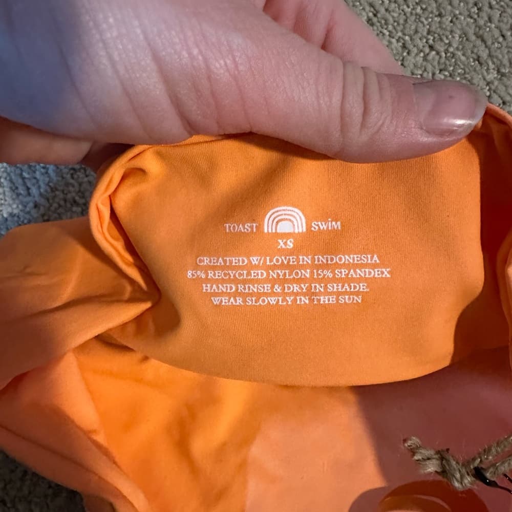 NWT Free People x toast apex bikini top nectarine - Thumbnail 2