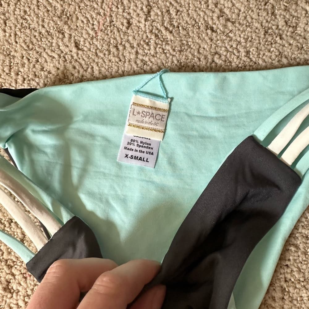 NWOT L*Space Low Down bikini bottom charcoal - Thumbnail 2