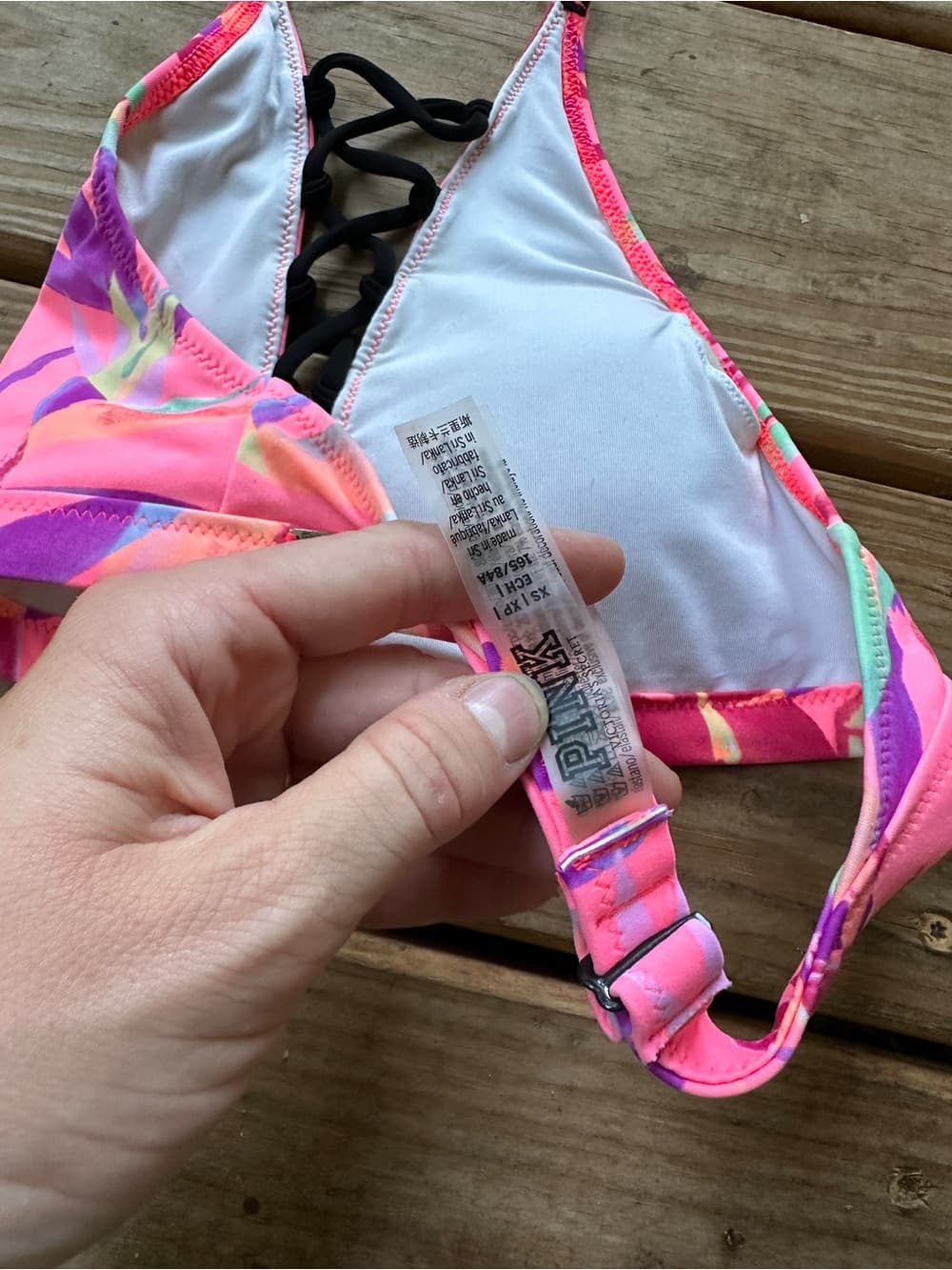 PINK Victoria’s Secret caged bikini top pink floral - Thumbnail 3