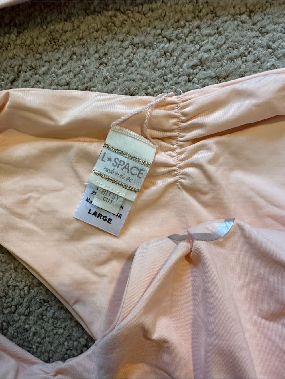 NWOT L*Space Jaimie Monique bikini set peach large - Thumbnail 2