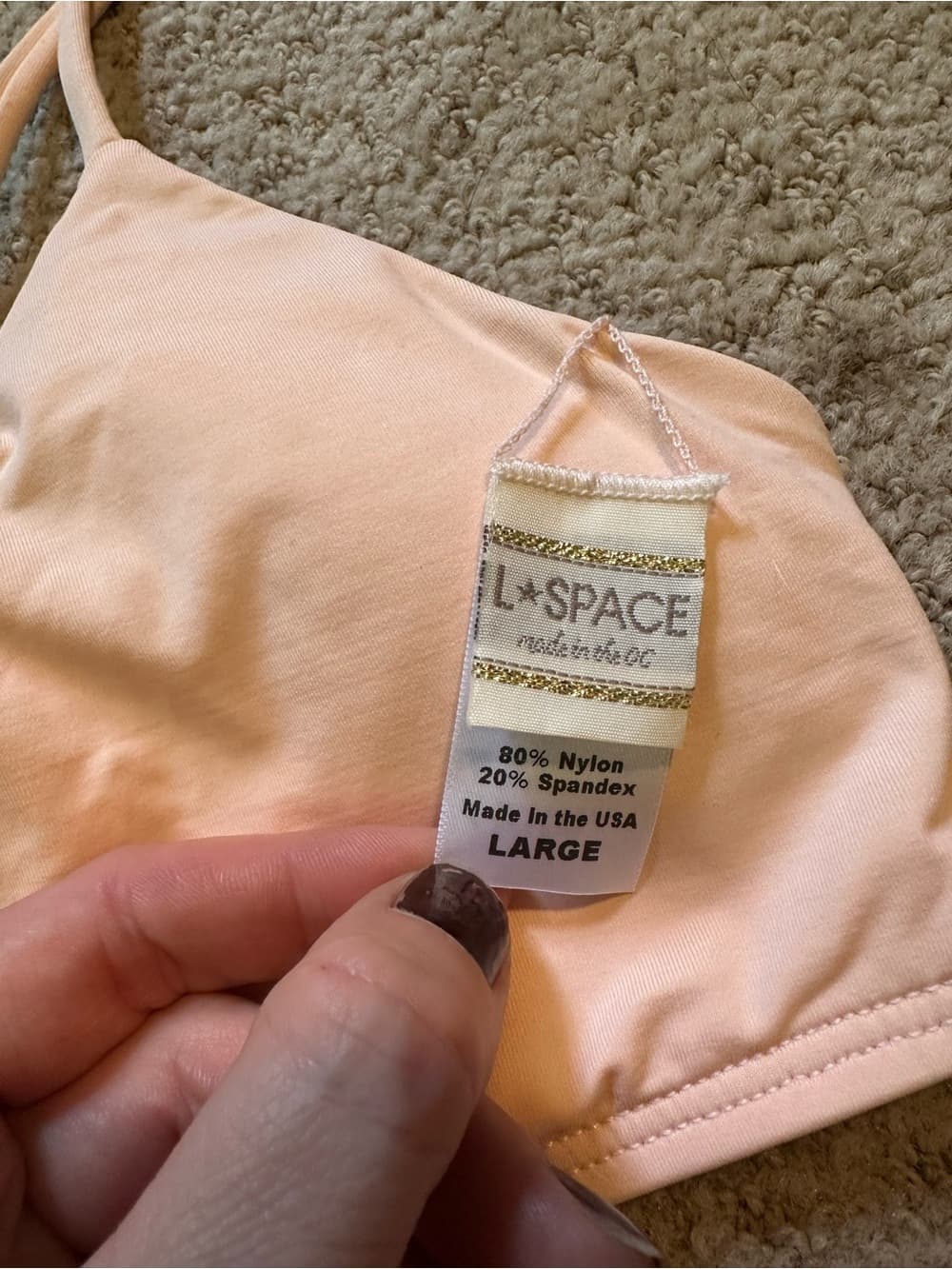 NWOT L*Space Jaimie Monique bikini set peach large - Thumbnail 3
