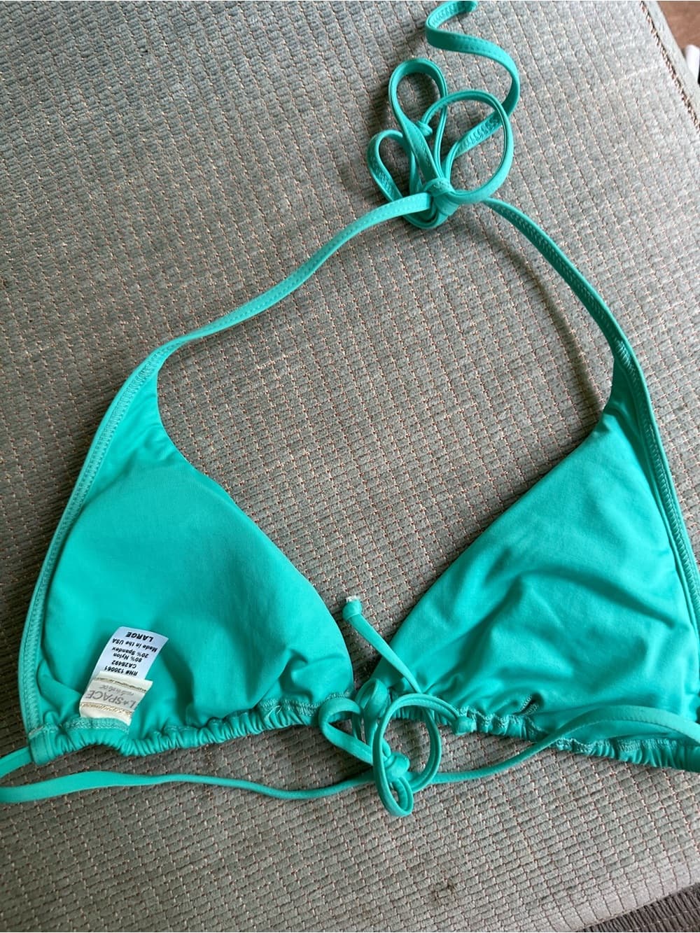 NWOT L*Space triangle bikini top turquoise large - Thumbnail 2