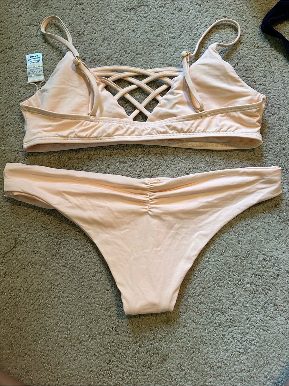 NWOT L*Space Jaimie Monique bikini set peach large - Thumbnail 4