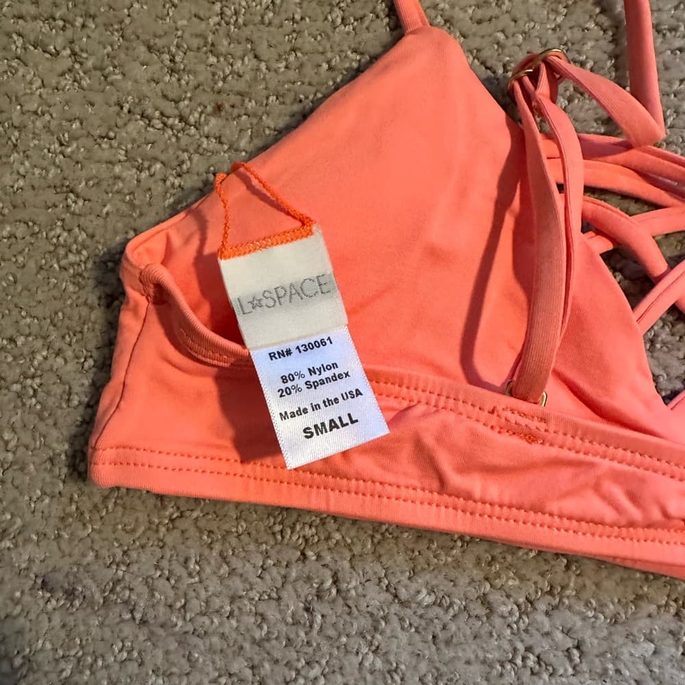 NWOT L*Space Jaime bikini top sherbet orange - Thumbnail 3