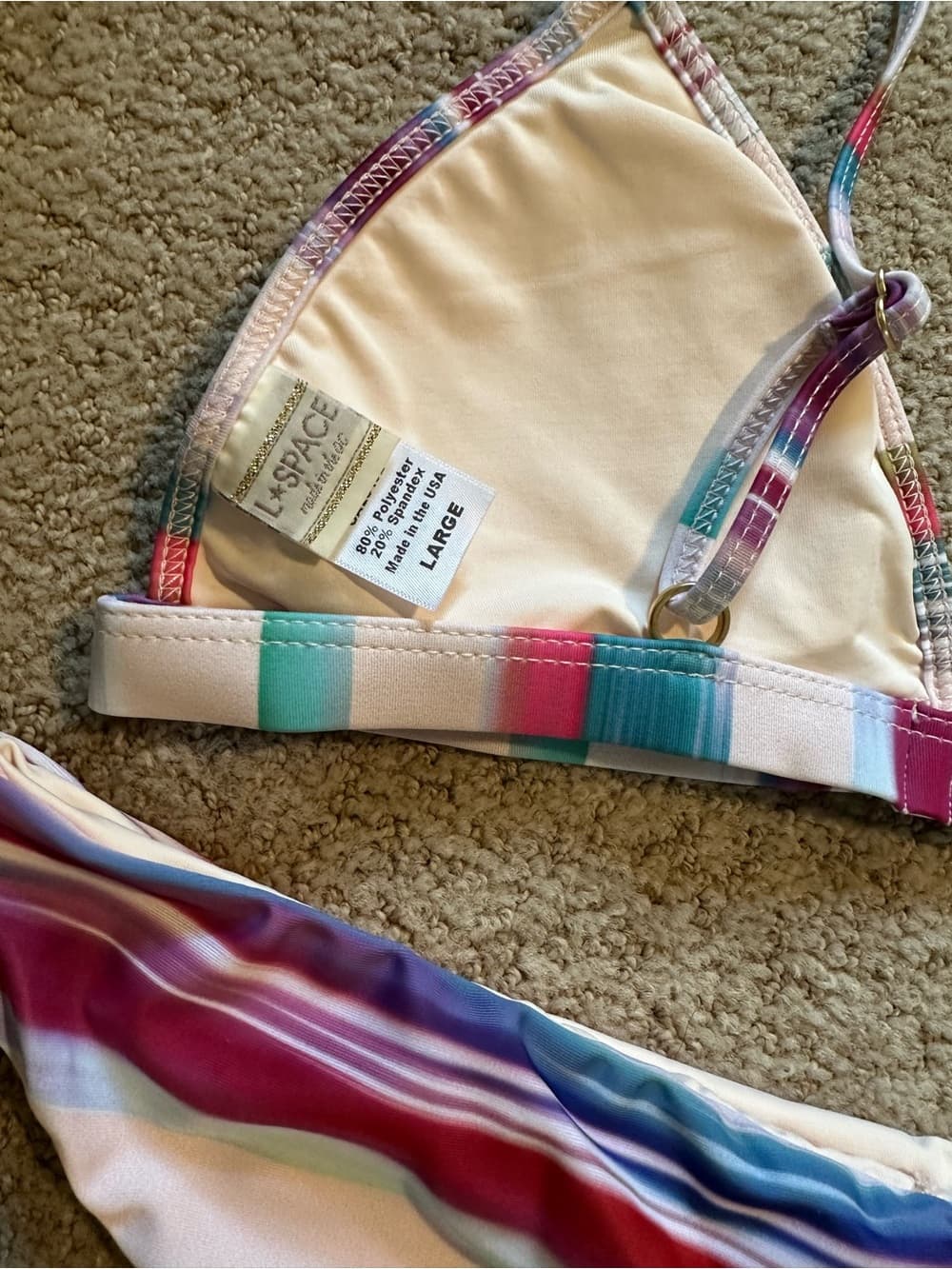 NWOT L*Space mirage triangle bikini set large - Thumbnail 4