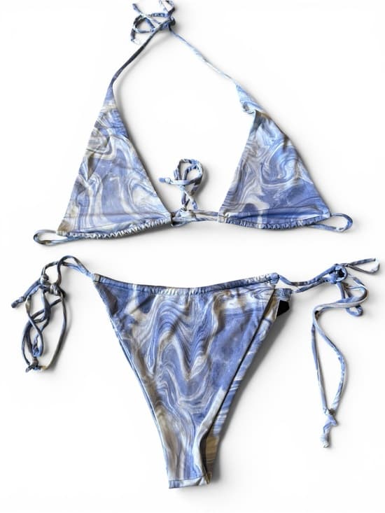 NWT Naked Wardrobe swim string tie dye bikini set - Thumbnail 4
