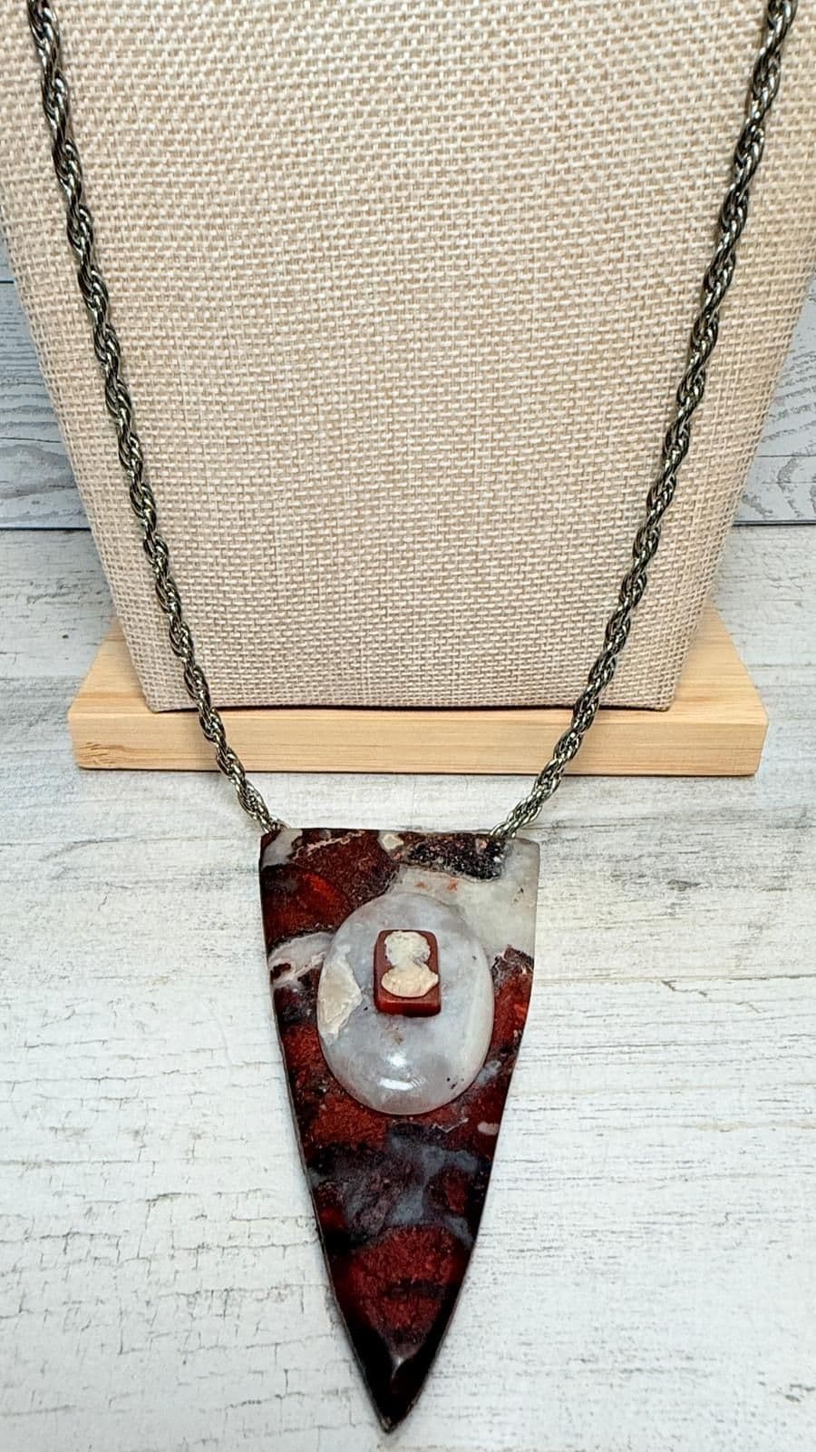 2N. Antique & Vintage Cameo & Natural Stone Statement Necklace - Thumbnail 3