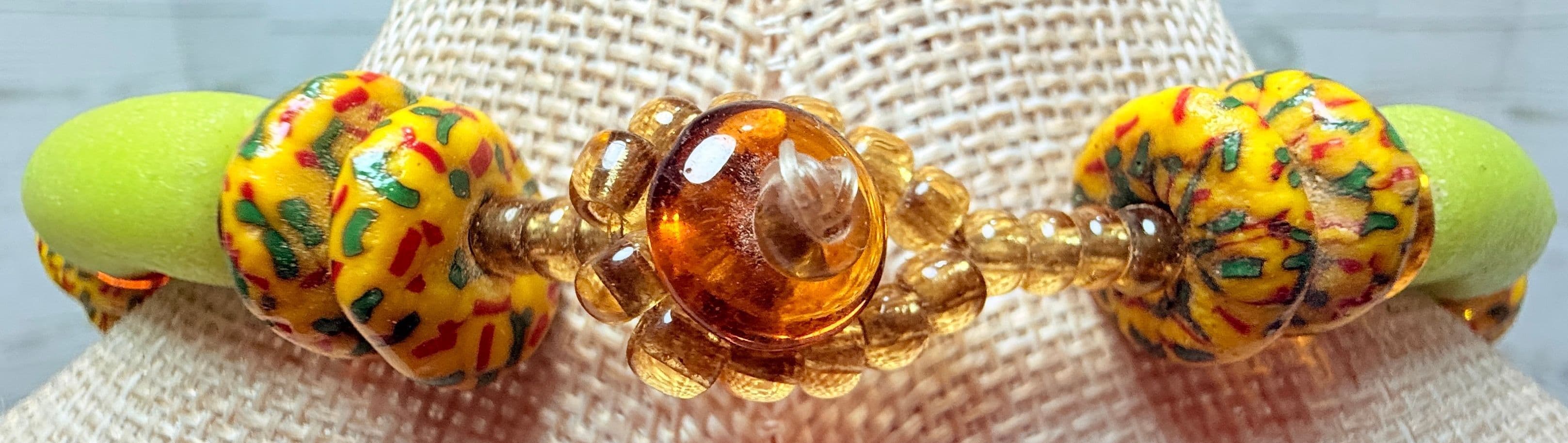6N. 1850-1900s African Krobo Trade Beads Necklace - Thumbnail 5