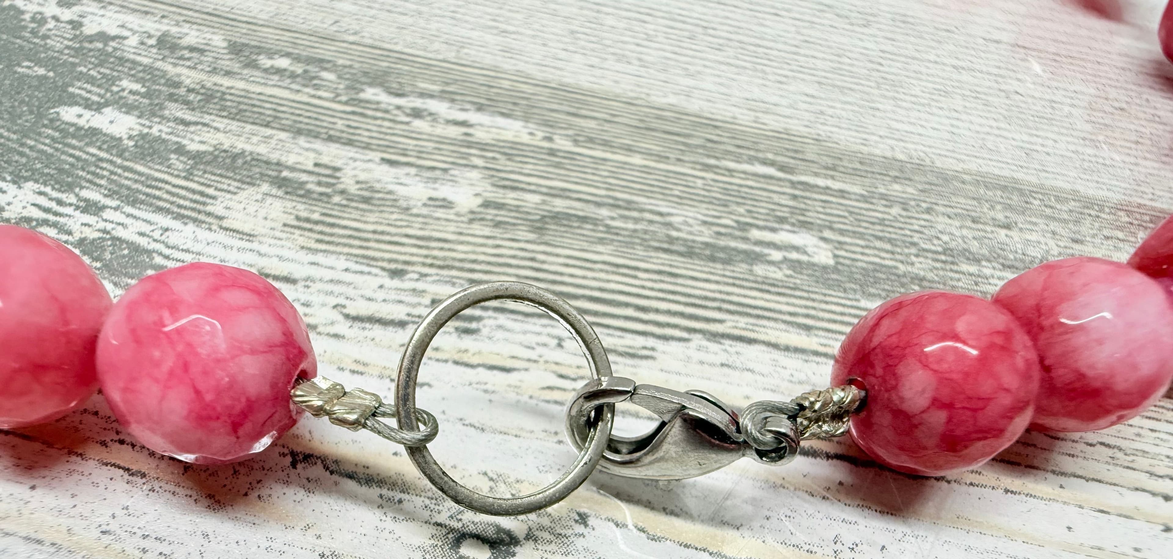 4J. Faceted Strawberry Quartz Necklace - Thumbnail 6